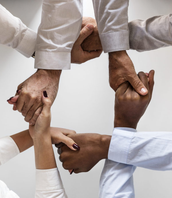 Business hands joined together teamwork